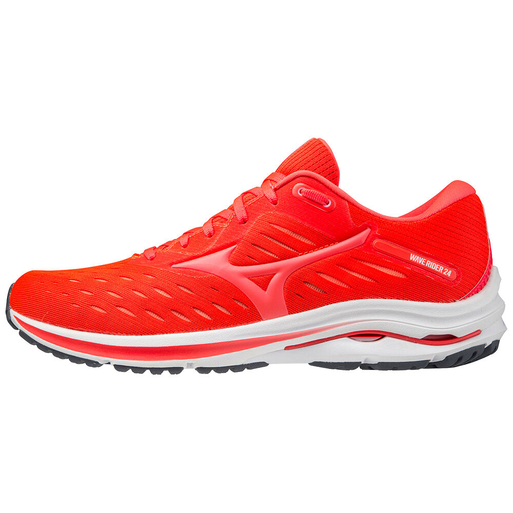 Sapatilhas Running Mizuno Wave Rider 24 - Homem - Vermelhas/Coral - FXYJZ6321